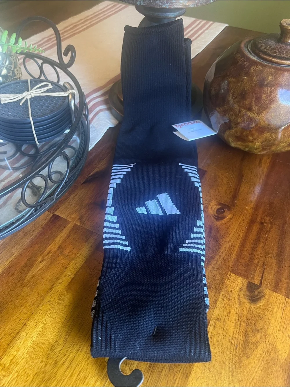 Adidas Unisex Black/White Soccer Socks with Arch and Ankle Compression